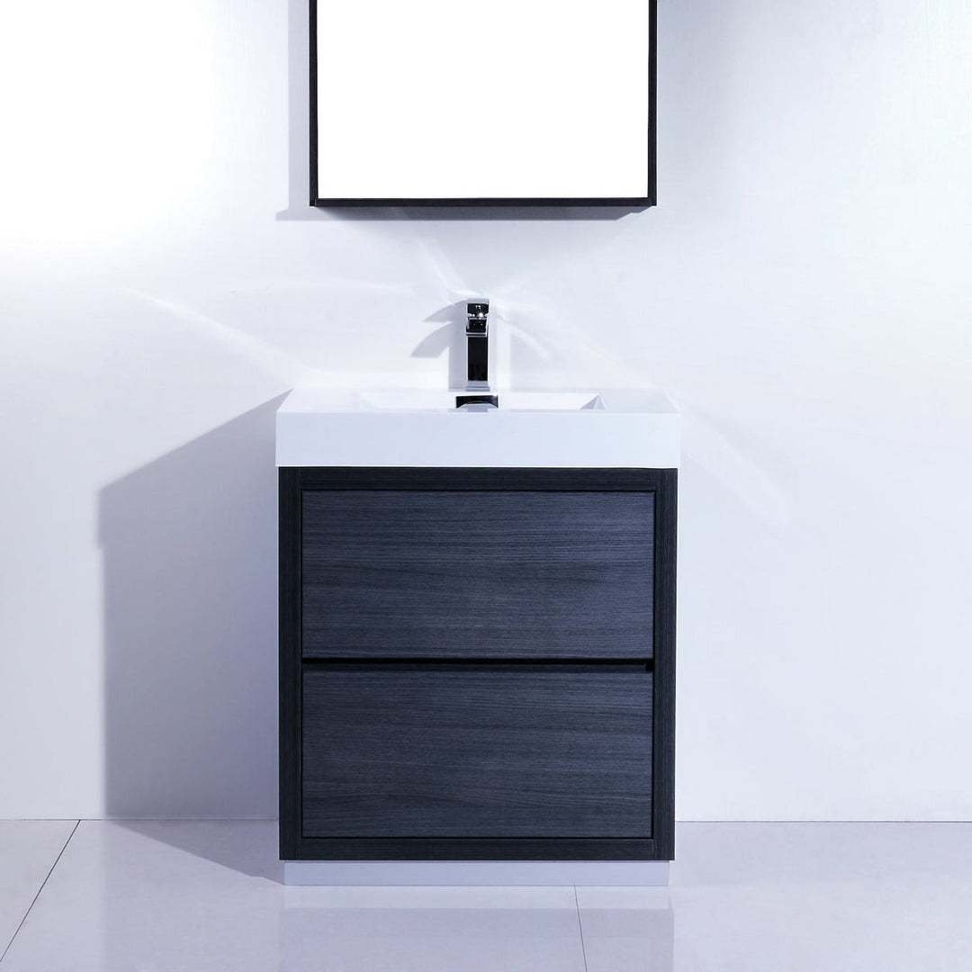 KubeBath Bliss 30" Gray Oak Free Standing Modern Bathroom Vanity FMB30-GO