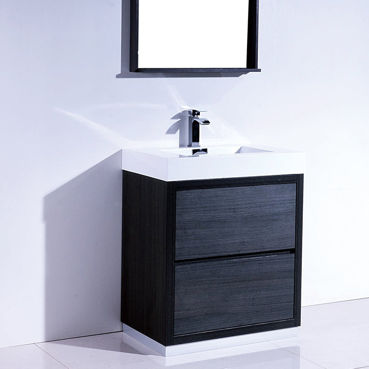 KubeBath Bliss 30" Gray Oak Free Standing Modern Bathroom Vanity FMB30-GO