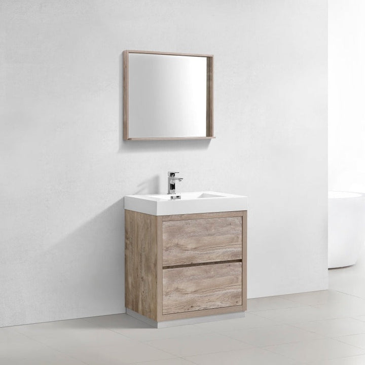 KubeBath Bliss 30" Nature Wood Free Standing Modern Bathroom Vanity FMB30-NW