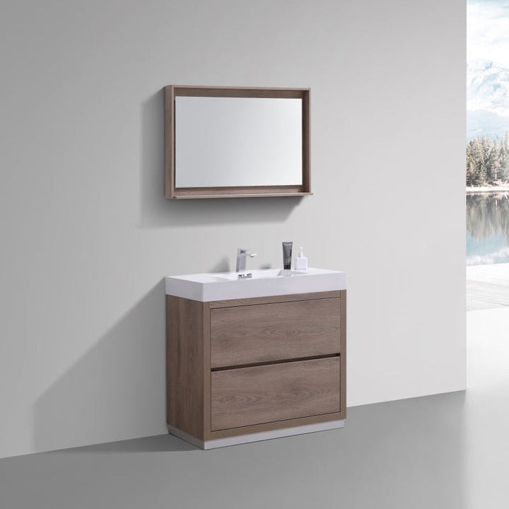 KubeBath Bliss 36" Butternut  Free Standing Modern Bathroom Vanity FMB36-BTN