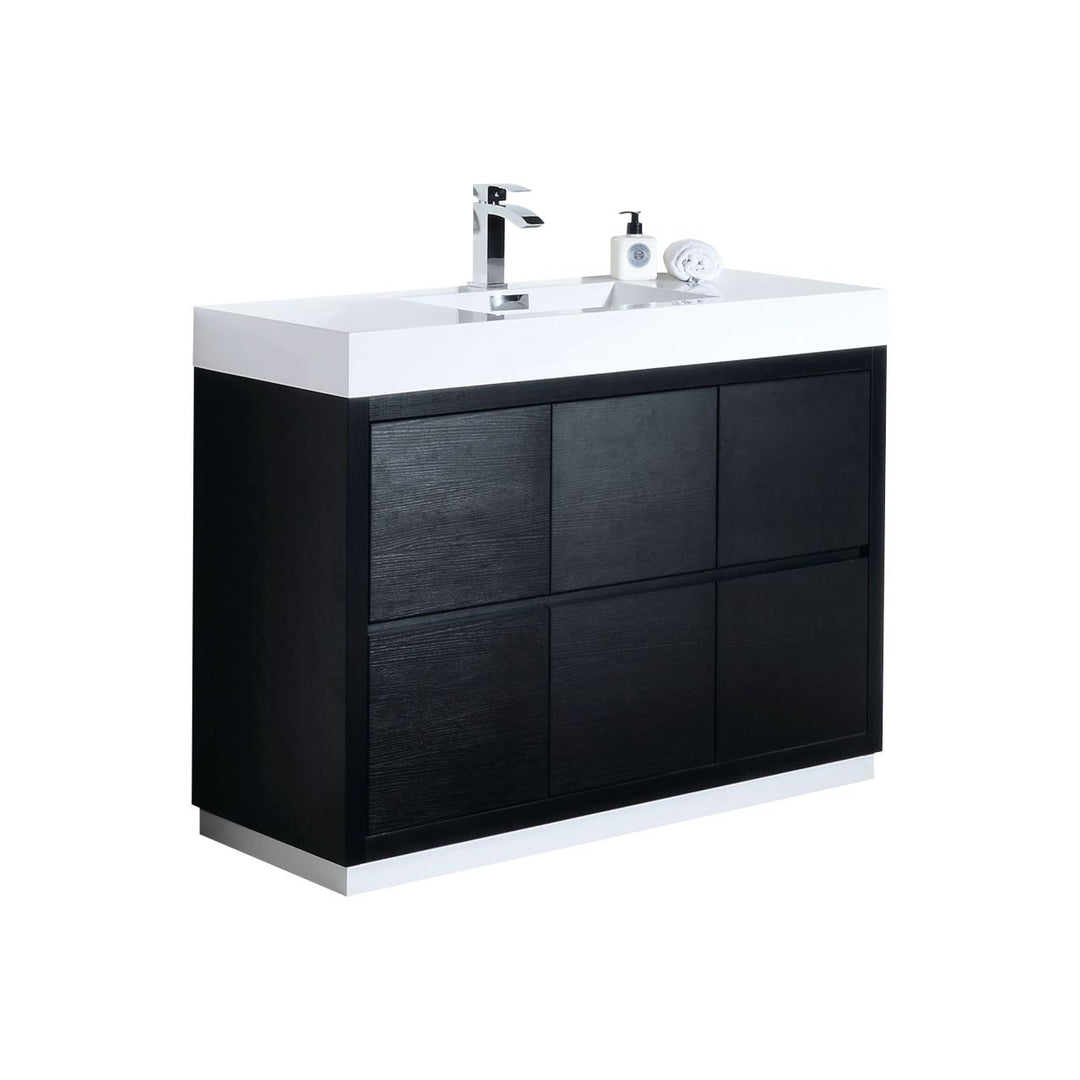 KubeBath Bliss 48" Butternut Free Standing Modern Bathroom Vanity FMB48-BTN