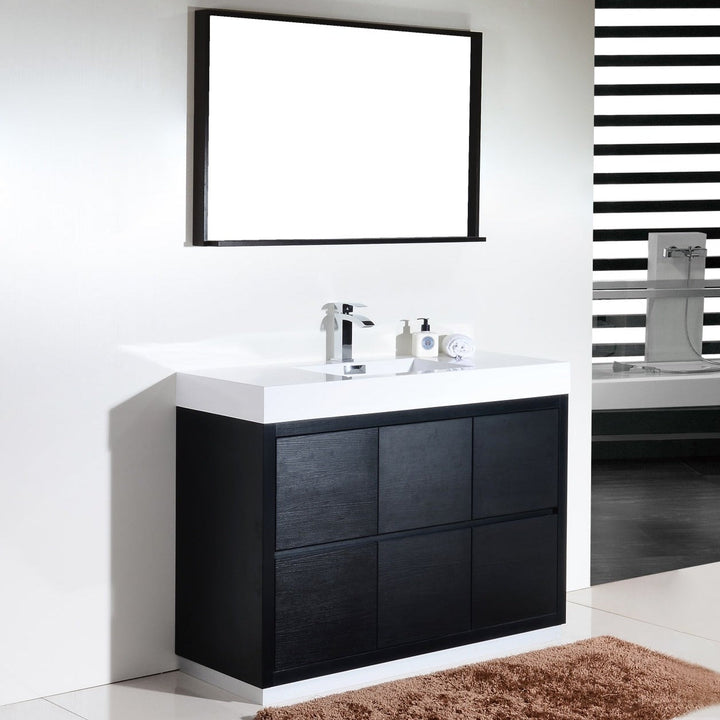 KubeBath Bliss 48" Butternut Free Standing Modern Bathroom Vanity FMB48-BTN