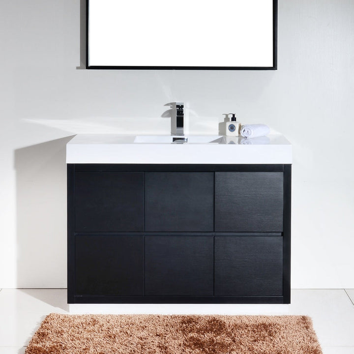 KubeBath Bliss 48" Butternut Free Standing Modern Bathroom Vanity FMB48-BTN
