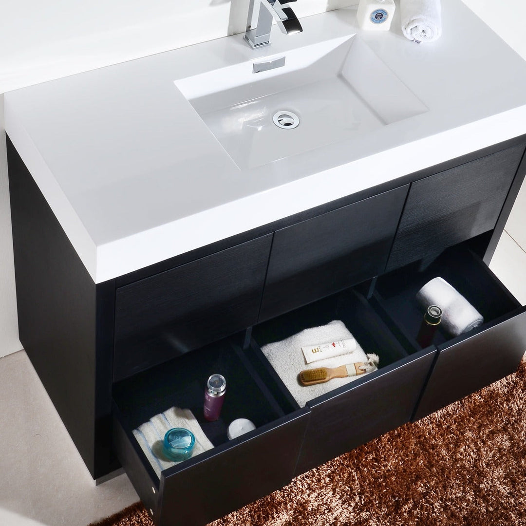 KubeBath Bliss 48" Butternut Free Standing Modern Bathroom Vanity FMB48-BTN