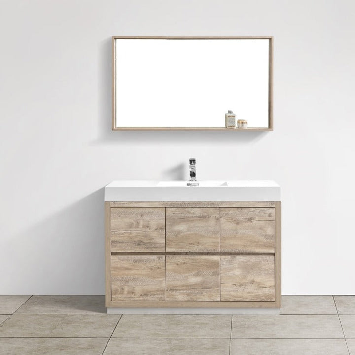KubeBath Bliss 48" Nature Wood Free Standing Modern Bathroom Vanity FMB48-NW