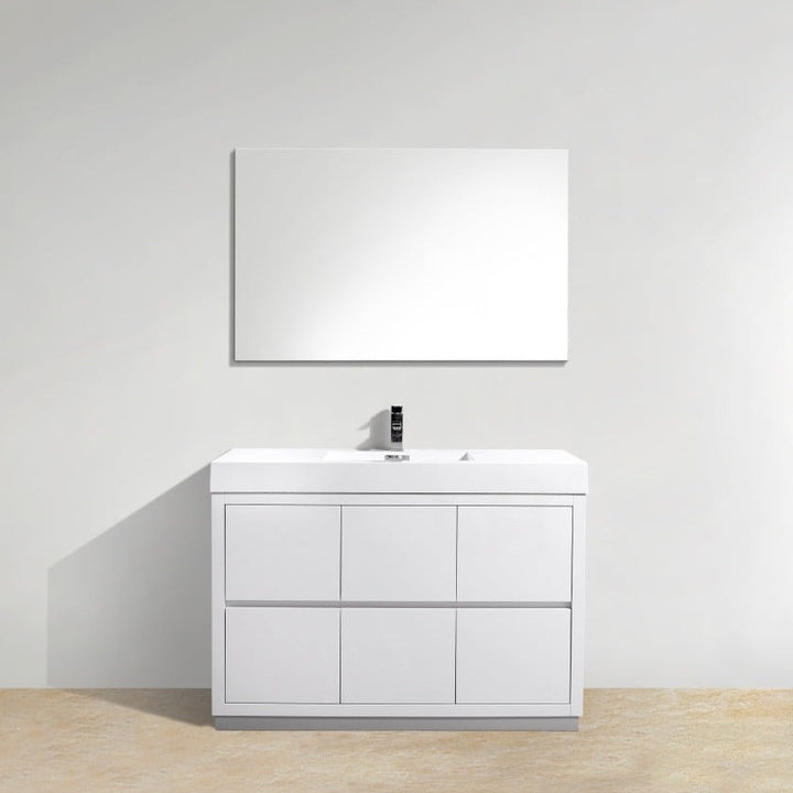 KubeBath Bliss 48" High Gloss White Free Standing Modern Bathroom Vanity FMB48-GW
