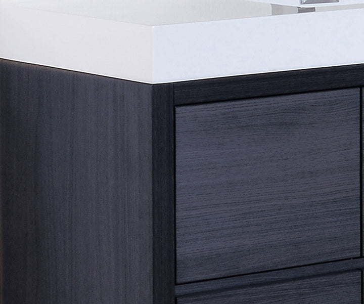 KubeBath Bliss 60" Single Sink Gray Oak Free Standing Modern Bathroom Vanity FMB60S-GO