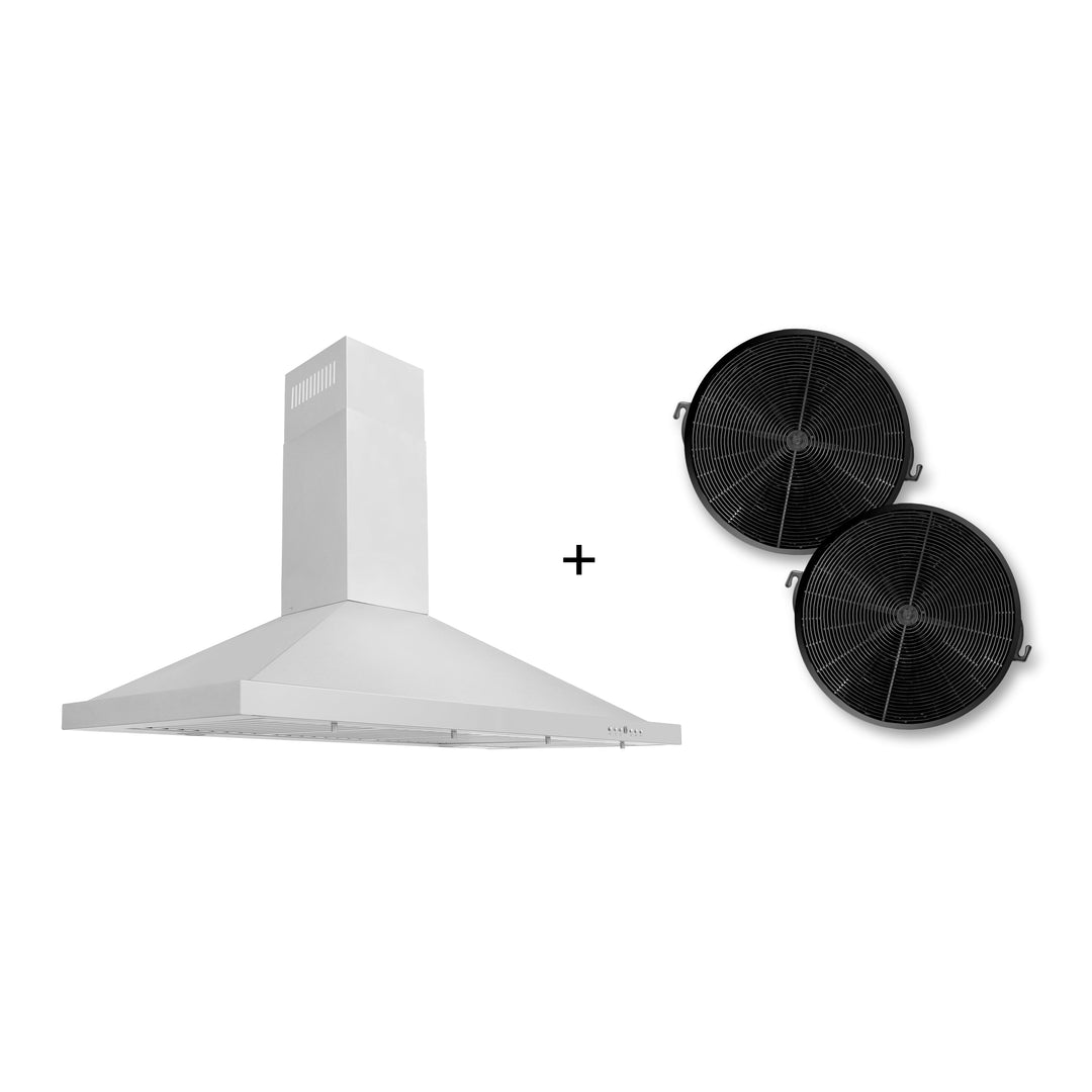 ZLINE 42 in. Recirculating Wall Mount Range Hood with Charcoal Filters in Stainless Steel (KB-CF-42)