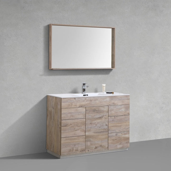 KubeBath Milano 48" Single Sink Nature Wood Modern Bathroom Vanity KFM48S-NW