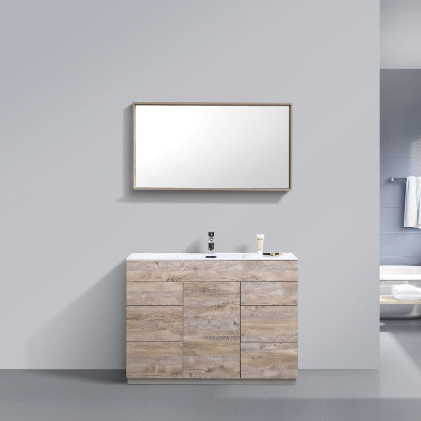 KubeBath Milano 48" Single Sink Nature Wood Modern Bathroom Vanity KFM48S-NW