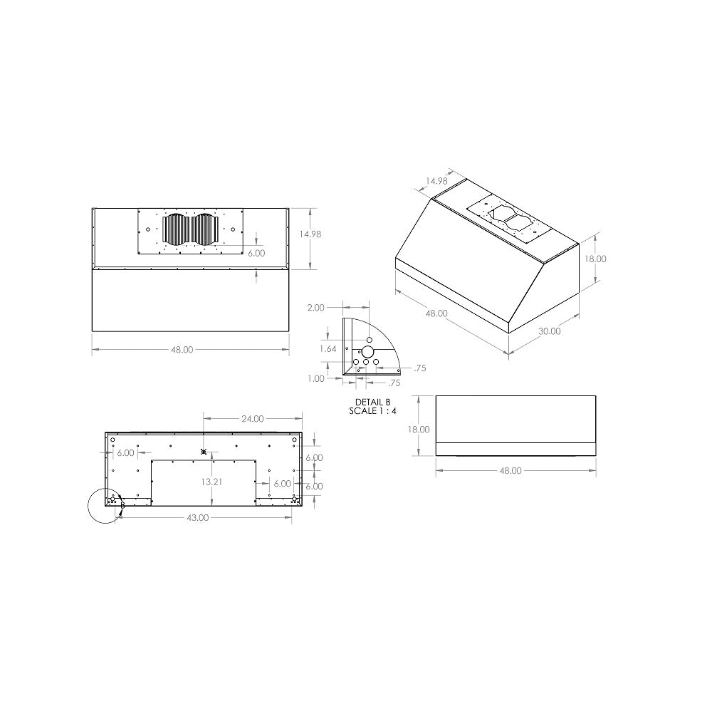 RCS Gas Grills - 48" Vent Hood w/ Fans - RVH48