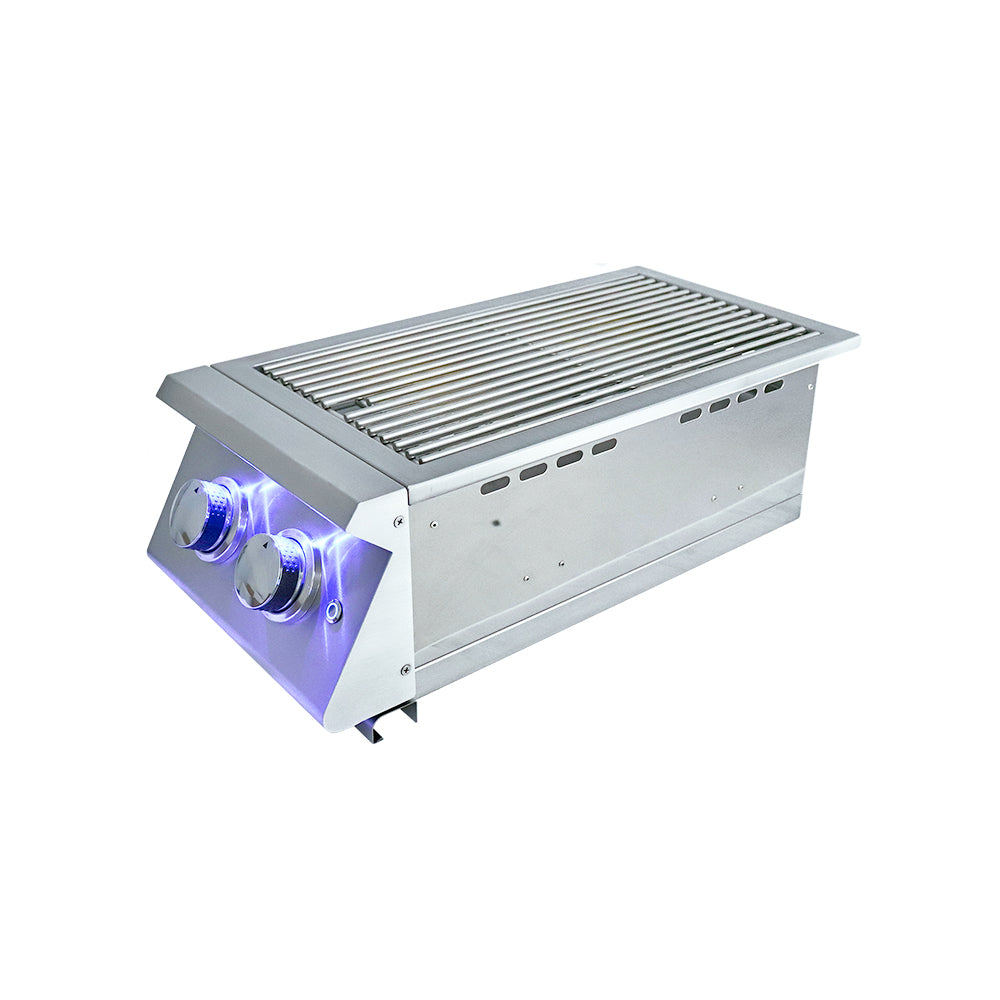 RCS Gas Grills - Premier Series Double Side Burner with LED Lights - RJCSSBL