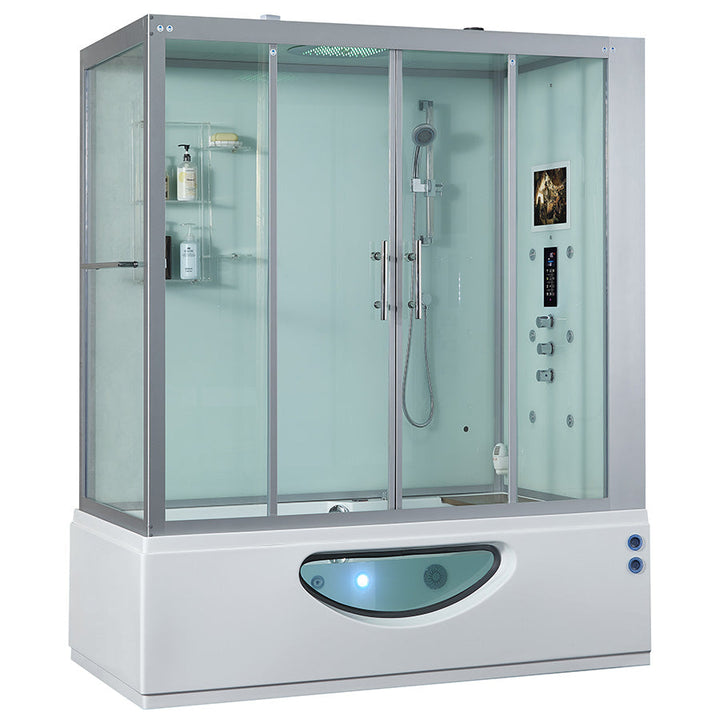 Maya Bath Catania White Platinum Steam Shower 71" x 38" x 88" 301