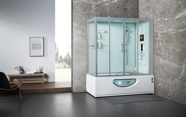 Maya Bath Catania White Platinum Steam Shower 71" x 38" x 88" 301