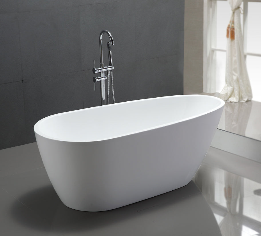 Legion Furniture WE6515 Series 68” White Acrylic Egg Shaped Bath Tub