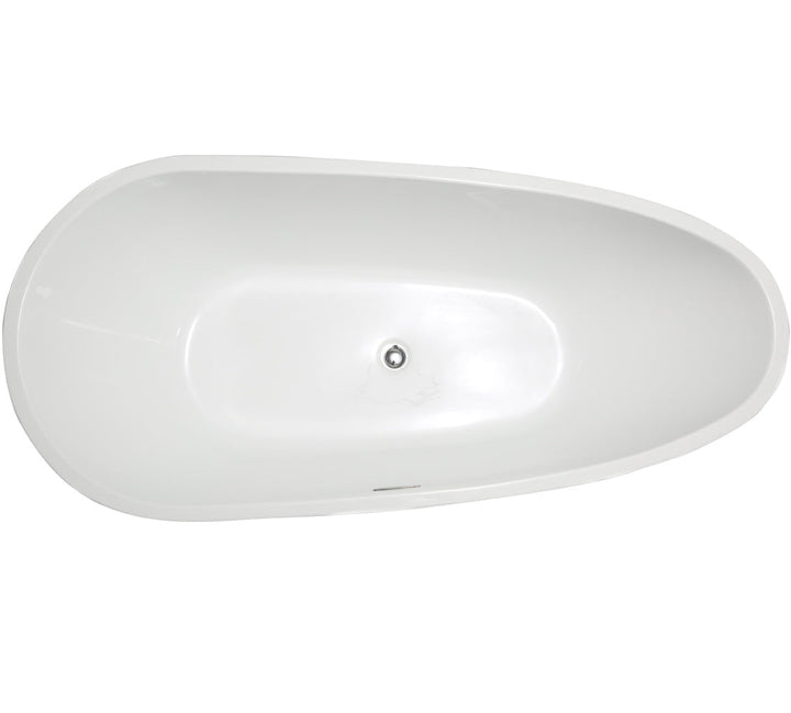 Legion Furniture WE6515 Series 68” White Acrylic Egg Shaped Bath Tub