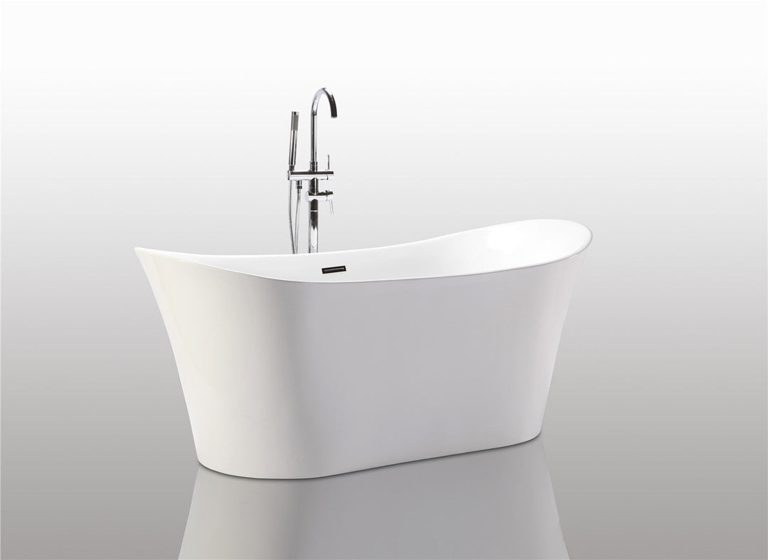 Legion Furniture WE6805 Series 67” White Acrylic Double Slipper Style Bath Tub