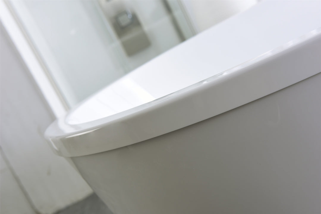 Legion Furniture WE6815 Series 67.3” White Acrylic Double Ended Style Bath Tub