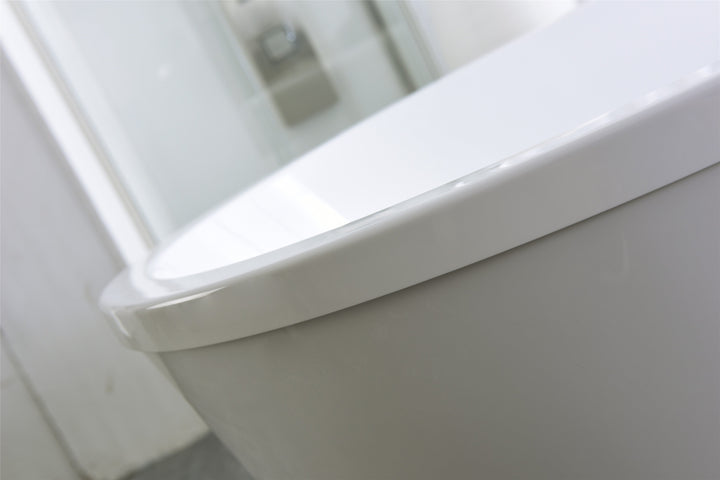 Legion Furniture WE6815 Series 67.3” White Acrylic Double Ended Style Bath Tub