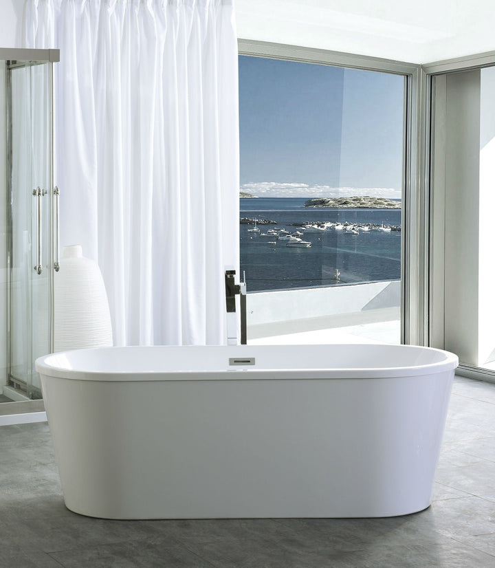 Legion Furniture WE6815 Series 67.3” White Acrylic Double Ended Style Bath Tub