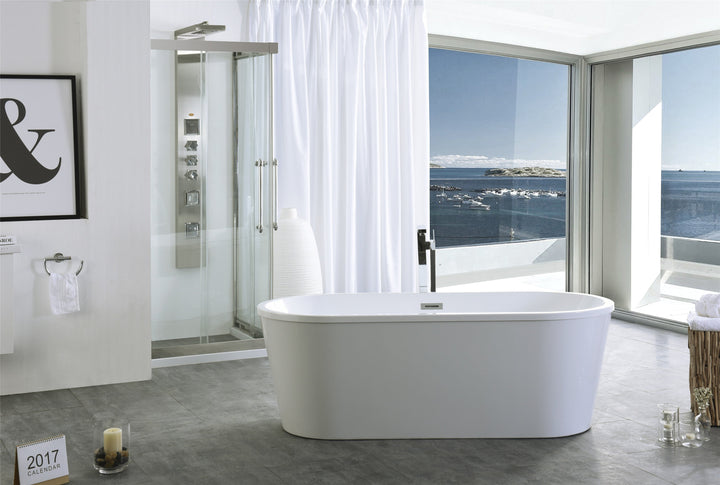 Legion Furniture WE6815 Series 67.3” White Acrylic Double Ended Style Bath Tub