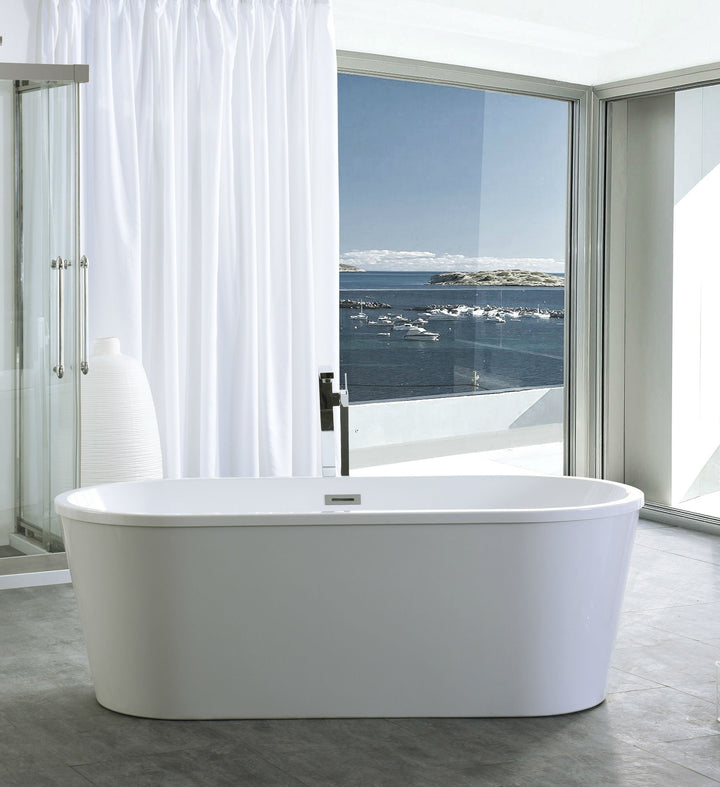 Legion Furniture WE6815 Series 59” White Acrylic Double Ended Style Bath Tub