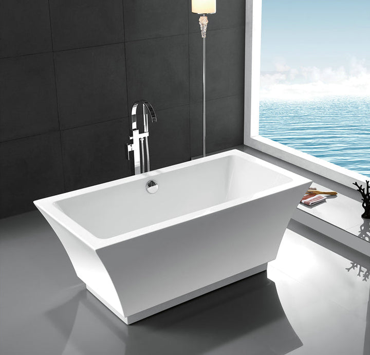 Legion Furniture WE6817 Series 67” White Acrylic Rectangular Bath Tub