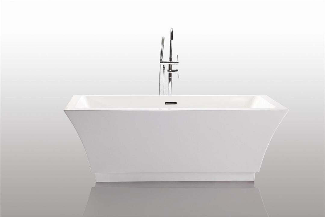 Legion Furniture WE6817 Series 67” White Acrylic Rectangular Bath Tub