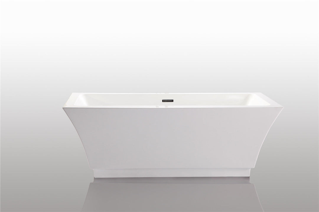 Legion Furniture WE6817 Series 67” White Acrylic Rectangular Bath Tub