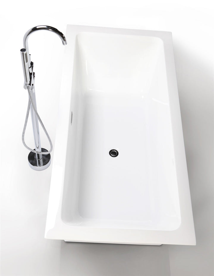Legion Furniture WE6817 Series 67” White Acrylic Rectangular Bath Tub