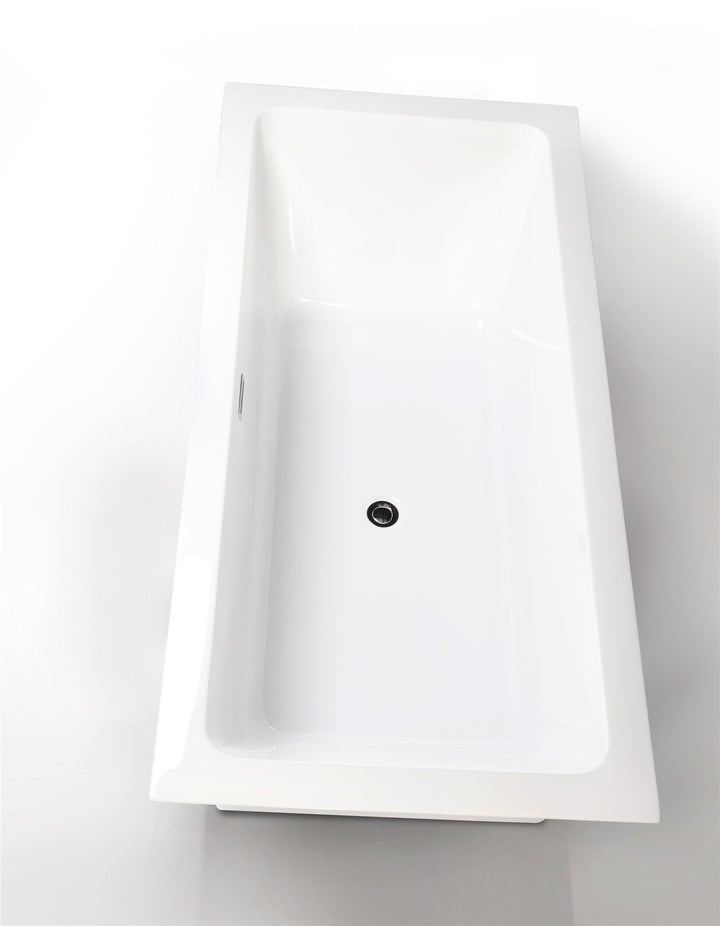 Legion Furniture WE6817 Series 67” White Acrylic Rectangular Bath Tub