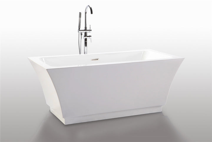 Legion Furniture WE6817 Series 67” White Acrylic Rectangular Bath Tub