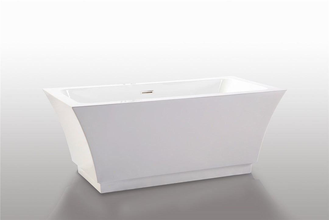 Legion Furniture WE6817 Series 67” White Acrylic Rectangular Bath Tub
