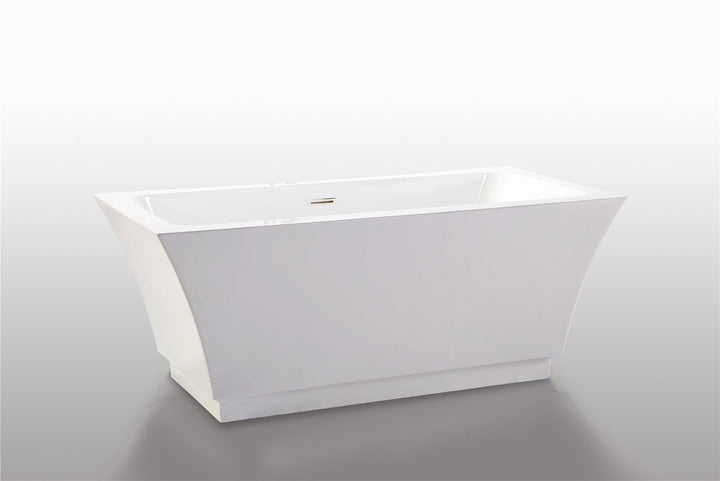 Legion Furniture WE6817 Series 67” White Acrylic Rectangular Bath Tub