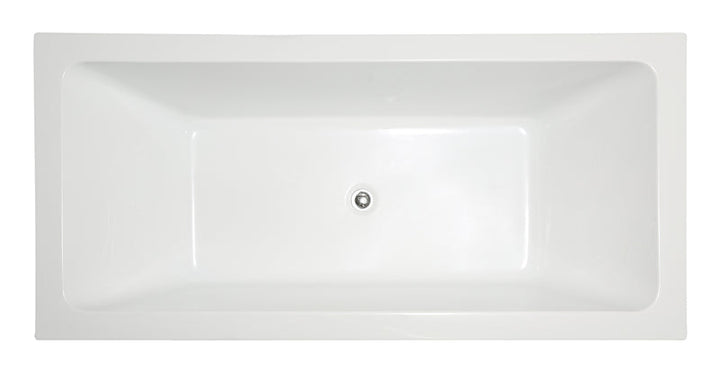 Legion Furniture WE6817 Series 67” White Acrylic Rectangular Bath Tub