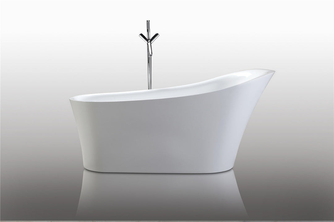Legion Furniture WE6843 Series 67” White Acrylic Slipper Style Bath Tub