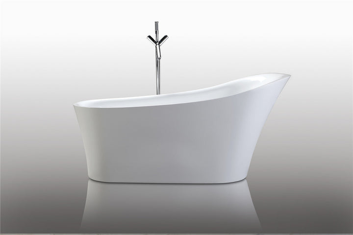 Legion Furniture WE6843 Series 67” White Acrylic Slipper Style Bath Tub