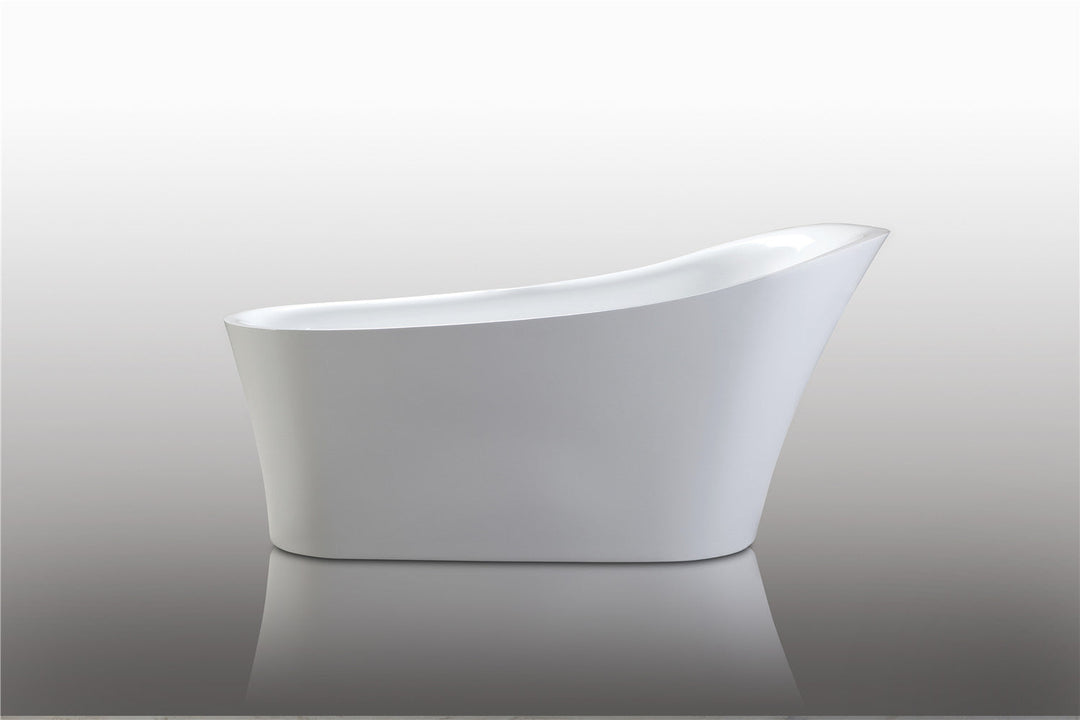 Legion Furniture WE6843 Series 67” White Acrylic Slipper Style Bath Tub