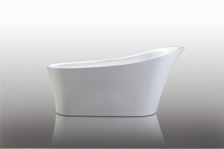 Legion Furniture WE6843 Series 67” White Acrylic Slipper Style Bath Tub