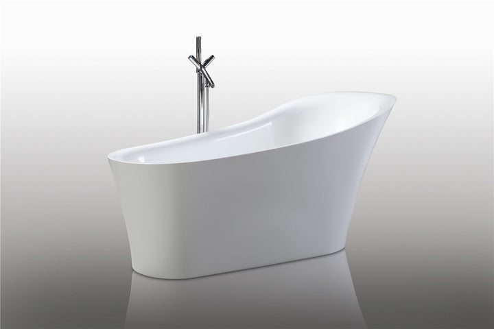 Legion Furniture WE6843 Series 67” White Acrylic Slipper Style Bath Tub