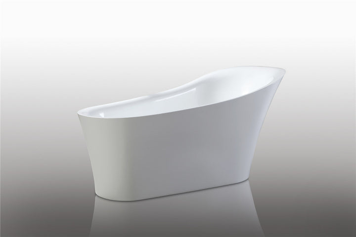 Legion Furniture WE6843 Series 67” White Acrylic Slipper Style Bath Tub