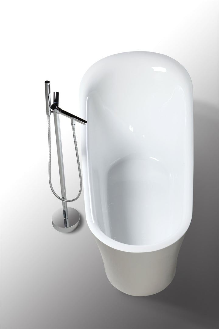 Legion Furniture WE6843 Series 67” White Acrylic Slipper Style Bath Tub