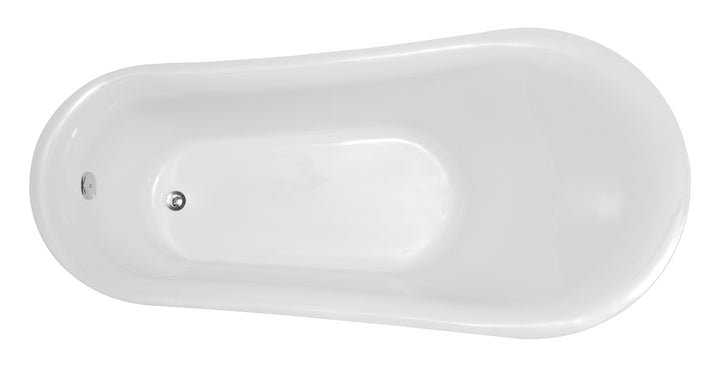 Legion Furniture WE6843 Series 67” White Acrylic Slipper Style Bath Tub