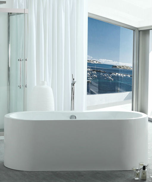 Legion Furniture WE6847 Series 66” White Acrylic Ellipse Bath Tub