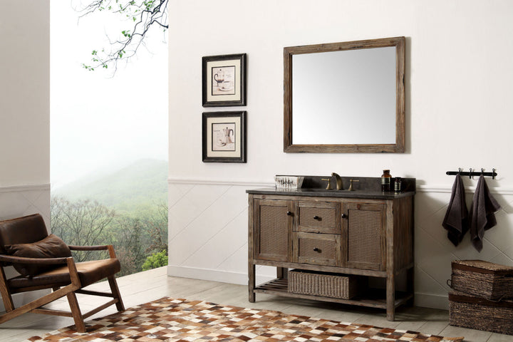 Legion Furniture WH5148 Series 48” Solid Wood Single Sink Vanity in Brown Rustic Wash with Moon Stone Top