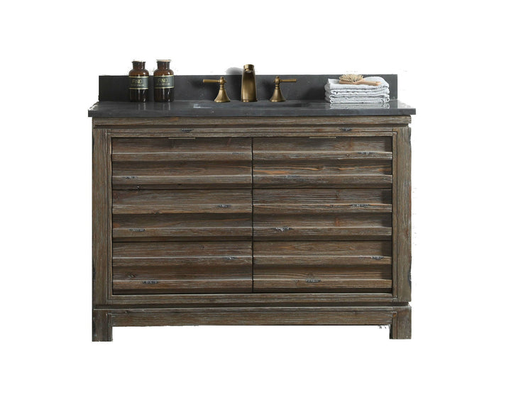 Legion Furniture WH8448 Series 48” solid Wood Single Sink Vanity in Brown Rustic with Moon Stone Top