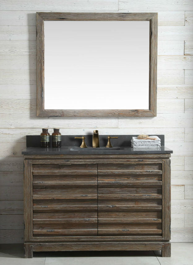 Legion Furniture 48" Wood Sink Vanity Match in Brown Rustic with Marble Wh 5148" Top -No Faucet - WH8448