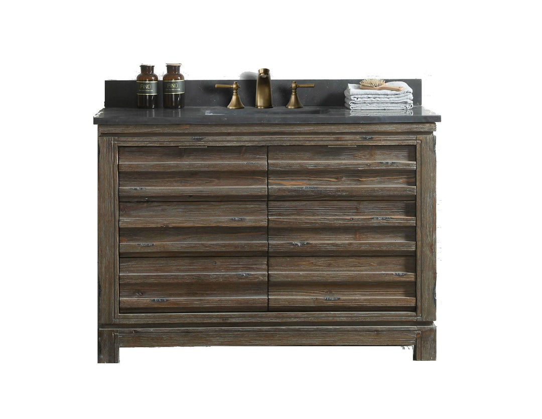 Legion Furniture 48" Wood Sink Vanity Match in Brown Rustic with Marble Wh 5148" Top -No Faucet - WH8448