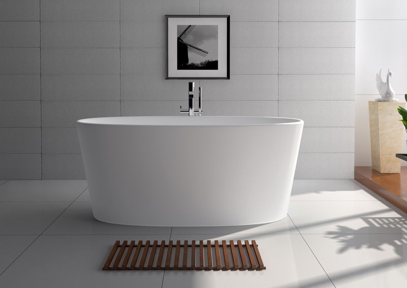 Legion Furniture WJ8602 Series 62.2” Matt White Solid Surface Bath Tub