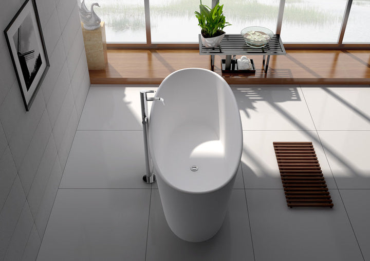 Legion Furniture WJ8602 Series 62.2” Matt White Solid Surface Bath Tub